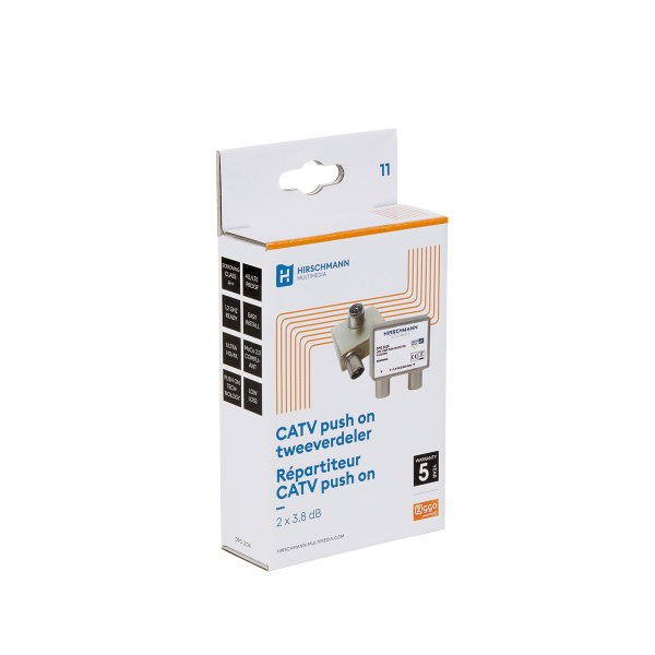 Hirschmann CATV Push on tweeverdeler