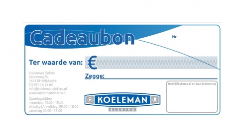 Koeleman Cadeaubon biedt uitkomst!